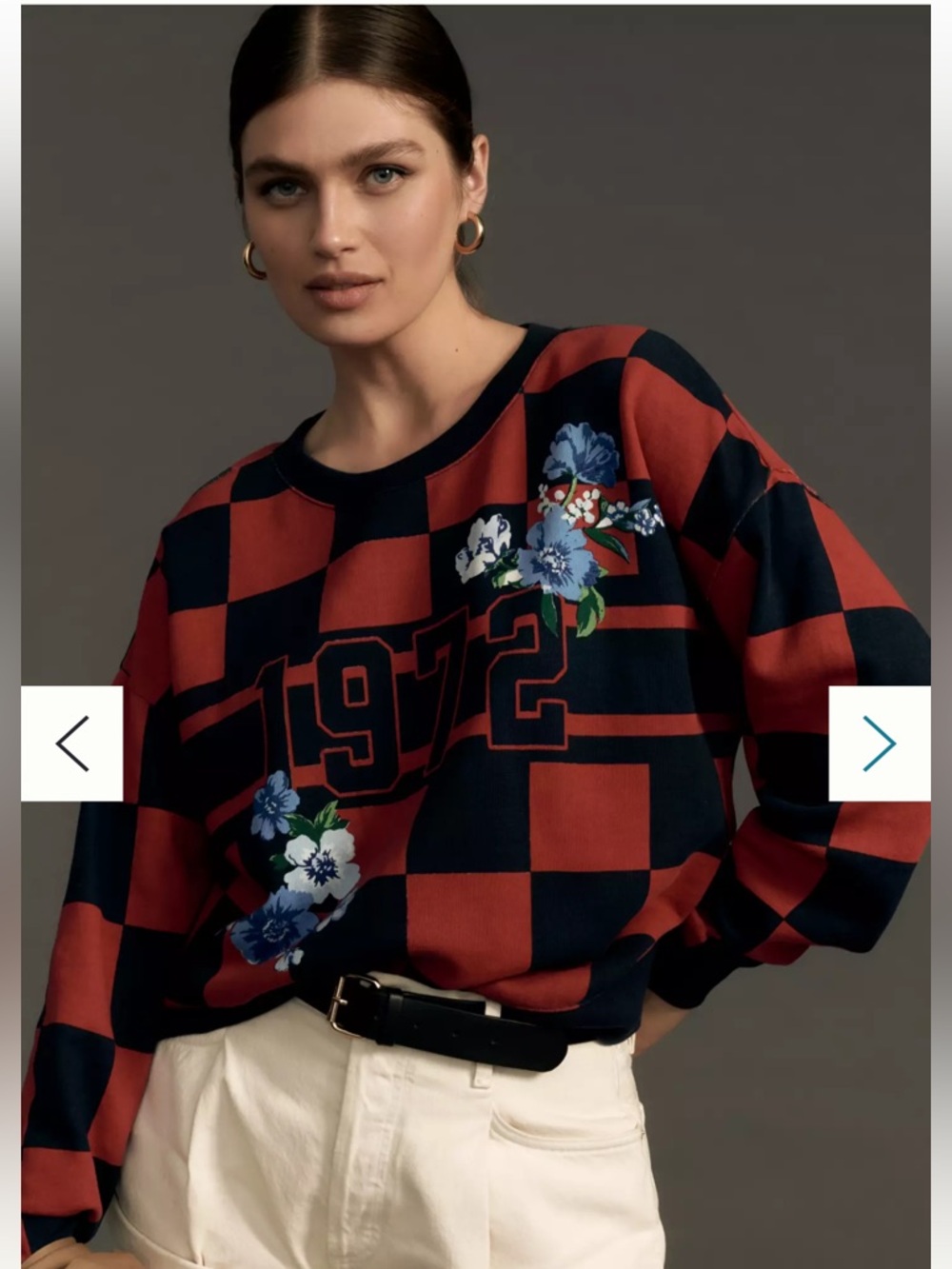 Anthropologie Maeve Printed Crew Sweatshirt